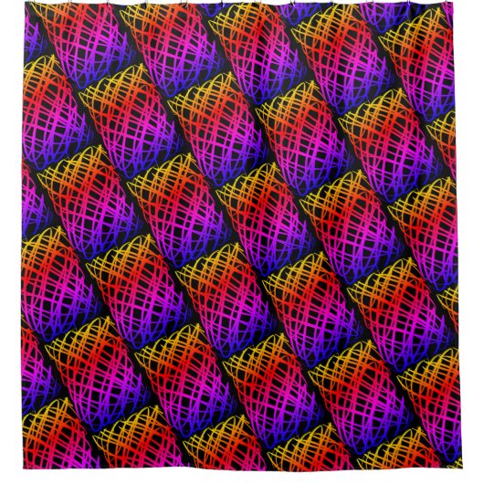 Simple Scribble | halber Rückgang | Schwarzer Hint Duschvorhang (Vorderseite)