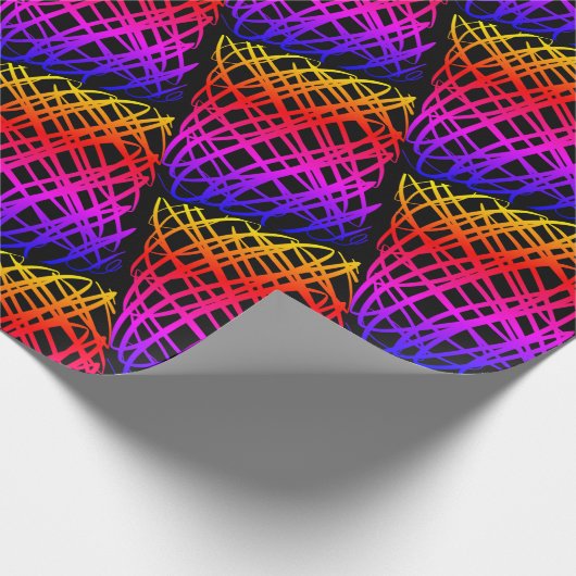 Simple Scribble | halber Rückgang | Schwarzer Hint Geschenkpapier (Ecke)