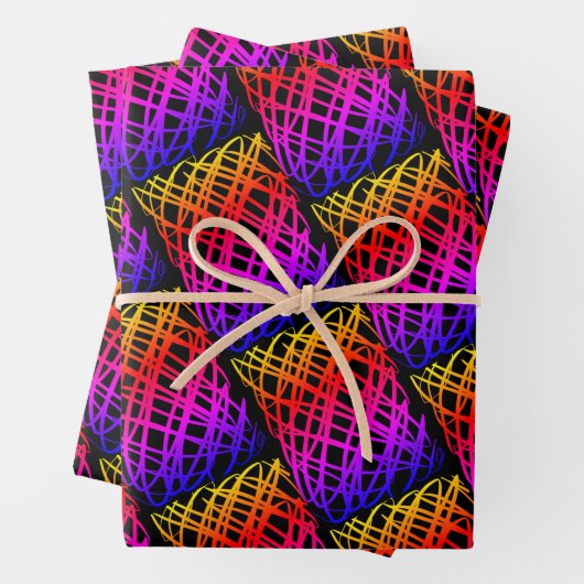 Simple Scribble | halber Rückgang | Schwarzer Hint Geschenkpapier Set (Beispiel)