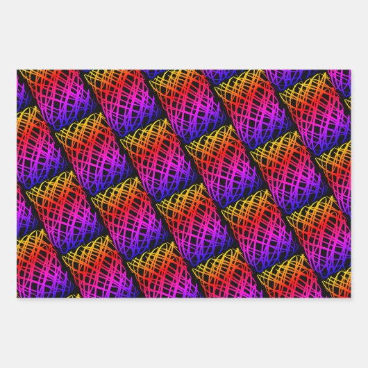 Simple Scribble | halber Rückgang | Schwarzer Hint Geschenkpapier Set (Vorderseite)