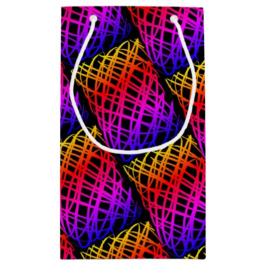 Simple Scribble | halber Rückgang | Schwarzer Hint Kleine Geschenktüte (Rückseite)