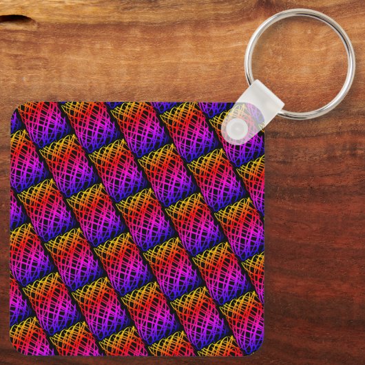 Simple Scribble | halber Rückgang | Schwarzer Hint Schlüsselanhänger (Rückseite)