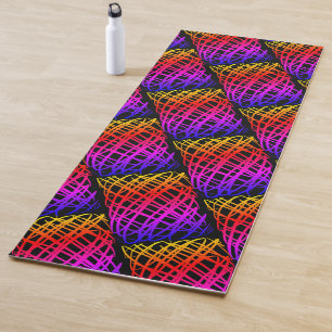 Simple Scribble halber Rückgang Schwarzer Hint Yogamatte