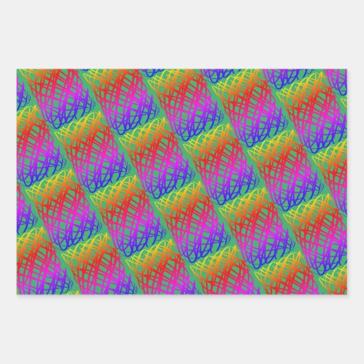 Simple Scribble | Rosa, grüne, gelbe Hintergründe Geschenkpapier Set (Vorderseite 2)