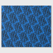 Simple Scribble | Schwarz | angeekelt | Blau | Geschenkpapier (Flach)