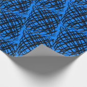 Simple Scribble | Schwarz | angeekelt | Blau | Geschenkpapier (Ecke)