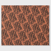 Simple Scribble | Schwarz | angeekelt | Korallen | Geschenkpapier (Flach)