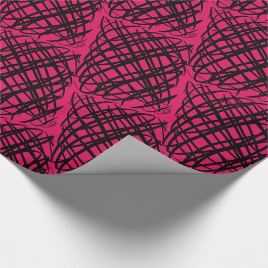 Simple Scribble | Schwarz | angeekelt | Ruby | Geschenkpapier (Ecke)