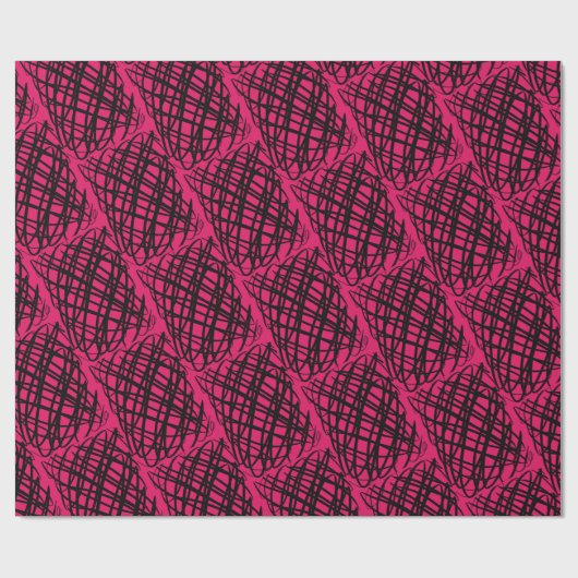 Simple Scribble | Schwarz | angeekelt | Ruby | Geschenkpapier (Flach)