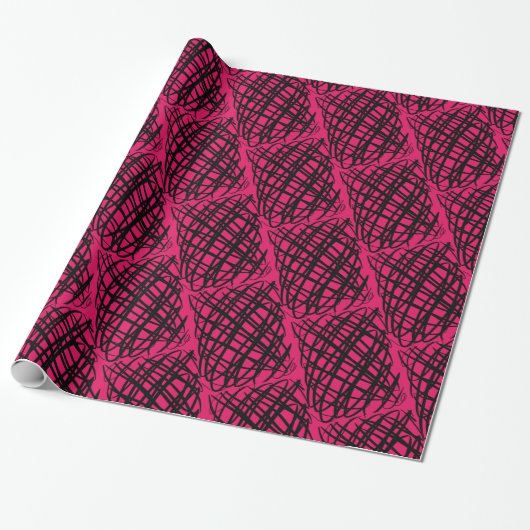 Simple Scribble | Schwarz | angeekelt | Ruby | Geschenkpapier (Ungerollt)
