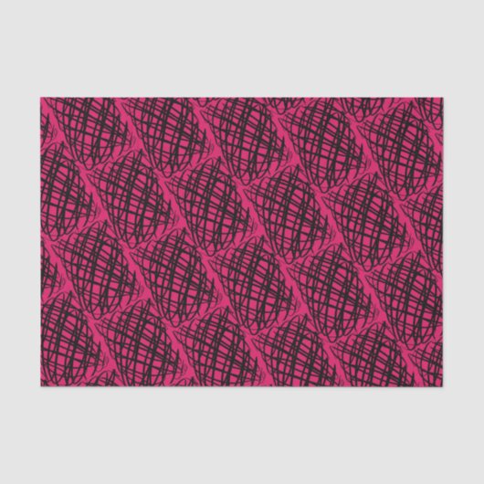 Simple Scribble | Schwarz | angeekelt | Ruby | Seidenpapier (Vorderseite)
