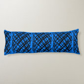 Simple Scribble | Schwarz | Center Tiled | Blau | Seitenschläferkissen (Rückseite)