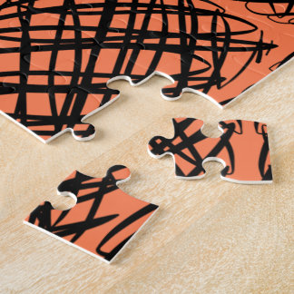 Simple Scribble | Schwarz | Center Tiled | Koralle Puzzle