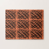 Simple Scribble | Schwarz | Center Tiled | Koralle Puzzle (Horizontal)