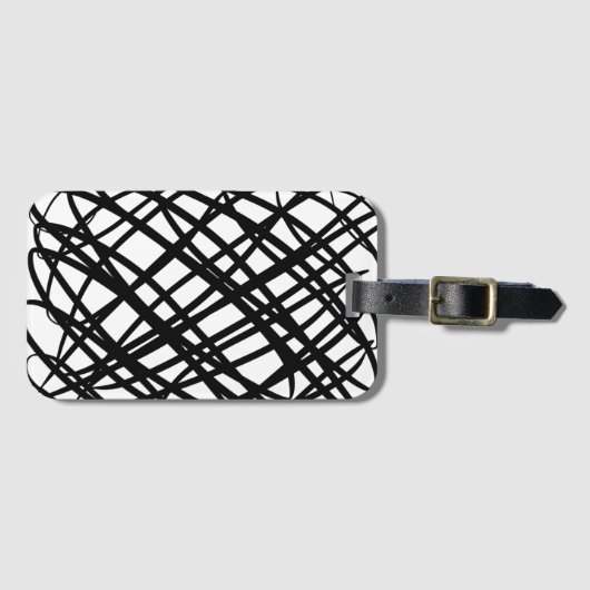 Simple Scribble | Schwarz | Gepäckanhänger (Vorderseite (Horizontal))