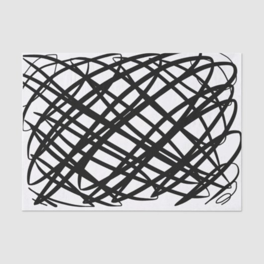 Simple Scribble | Schwarz | Seidenpapier (Vorderseite)