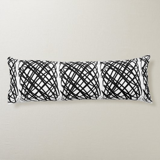 Simple Scribble | Schwarz | Seitenschläferkissen (Rückseite)