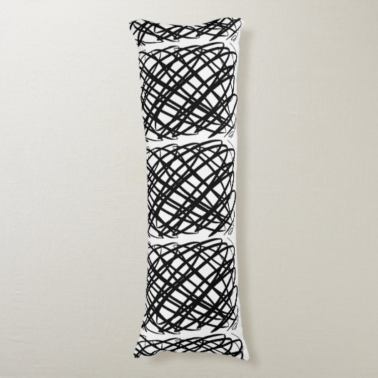 Simple Scribble | Schwarz | Seitenschläferkissen (Vorderseite Vertikal)