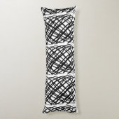 Simple Scribble | Schwarz | Seitenschläferkissen (Rückseite (Vertikal))