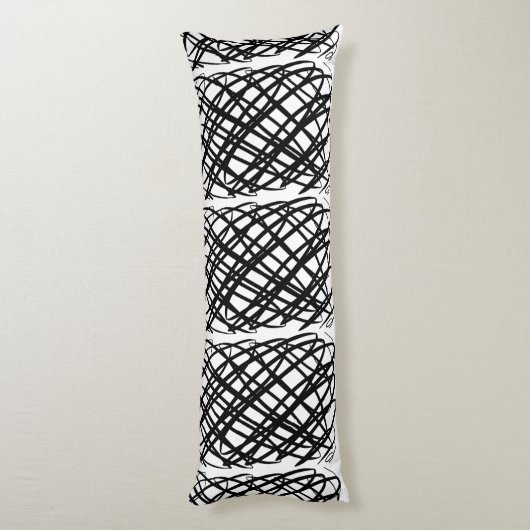 Simple Scribble | Schwarz | Seitenschläferkissen (Rückseite (Vertikal))