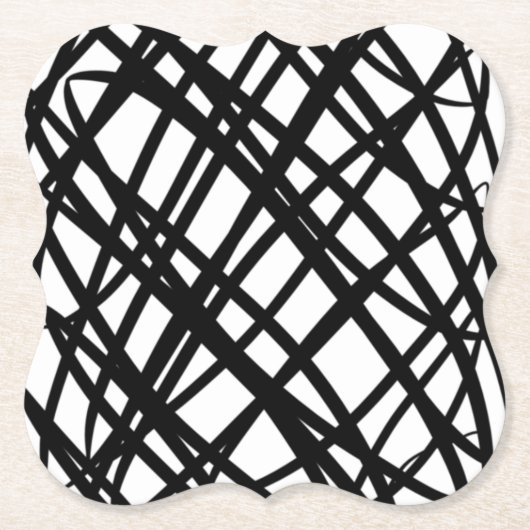 Simple Scribble | Schwarz | Untersetzer Papier (Vorderseite)
