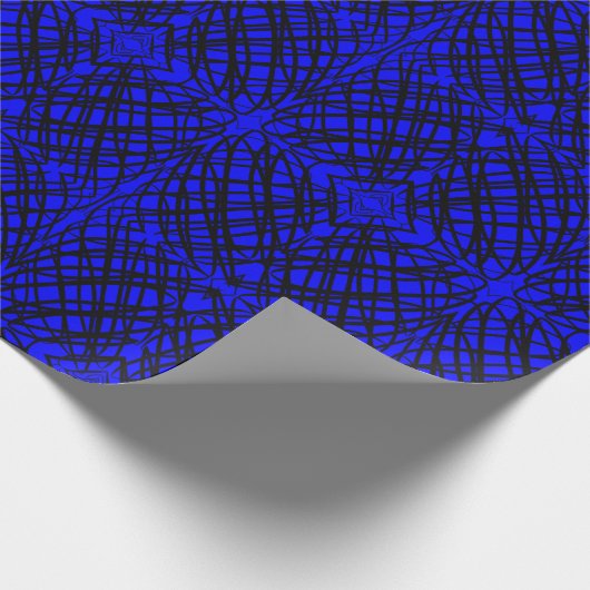 Simple Scribble | Spiegelung | Blau | Geschenkpapier (Ecke)