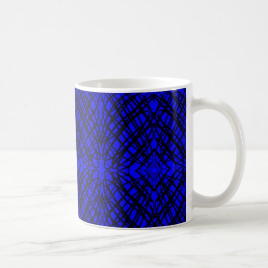 Simple Scribble | Spiegelung | Blau | Kaffeetasse (Rechts)