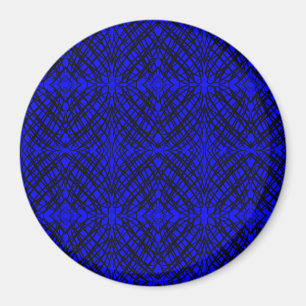 Simple Scribble Spiegelung Blau Magnet