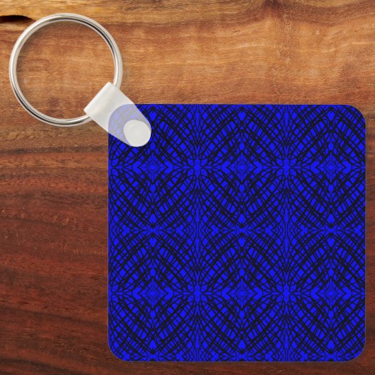 Simple Scribble | Spiegelung | Blau | Schlüsselanhänger (Vorderseite)