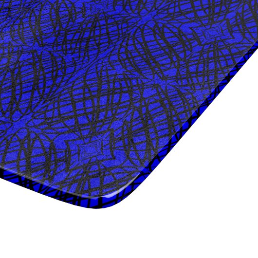 Simple Scribble | Spiegelung | Blau | Schneidebrett (Ecke)