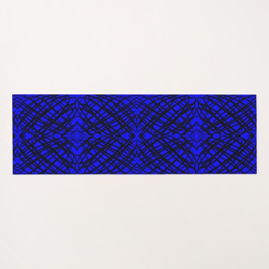 Simple Scribble | Spiegelung | Blau | Yogamatte (Rückseite (Horizontal))
