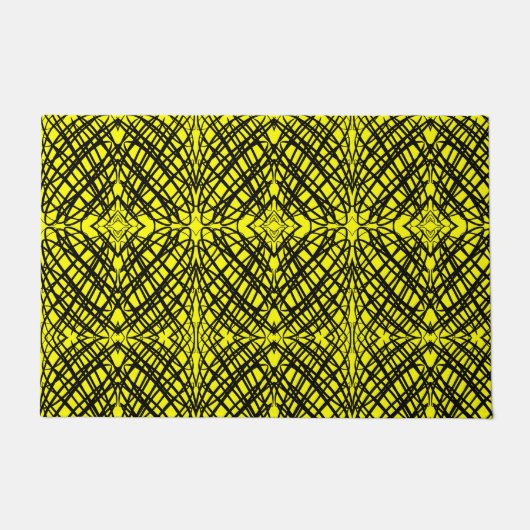 Simple Scribble | Spiegelung | Gelb | Fußmatte (Vorderseite)