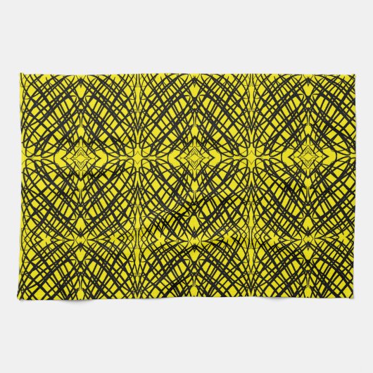 Simple Scribble | Spiegelung | Gelb | Geschirrtuch (Horizontal)