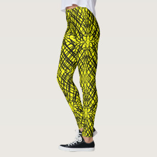 Simple Scribble Spiegelung Gelb Leggings