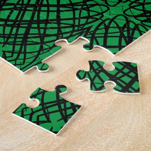 Simple Scribble | Spiegelung | Grün | Puzzle (Seite)