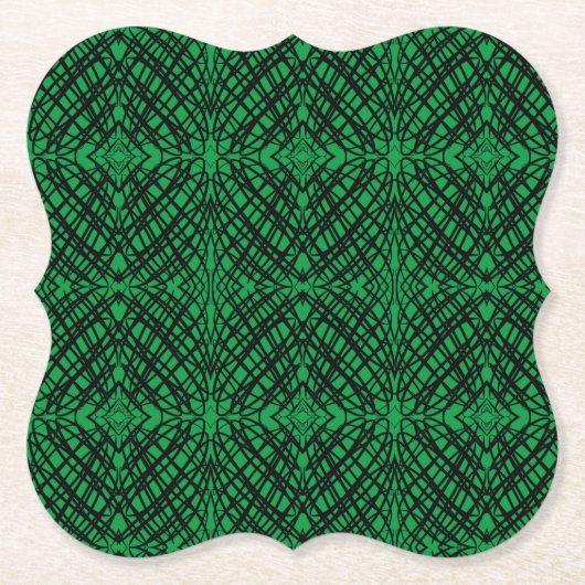 Simple Scribble | Spiegelung | Grün | Untersetzer (Vorderseite)