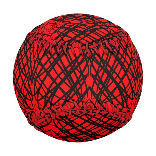 Simple Scribble | Spiegelung | Rot | Baseball (Vorderseite)