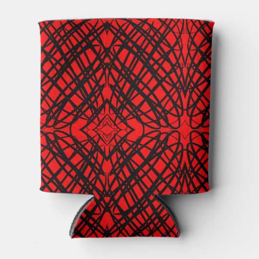 Simple Scribble | Spiegelung | Rot | Dosenkühler (Vorderseite)