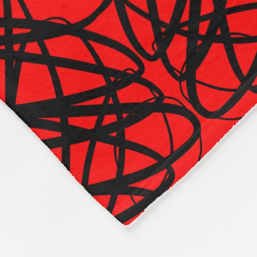 Simple Scribble | Spiegelung | Rot | Fleecedecke (Ecke)