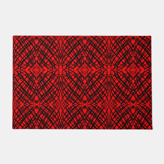 Simple Scribble | Spiegelung | Rot | Fußmatte (Vorderseite)