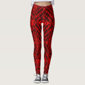 Simple Scribble | Spiegelung | Rot | Leggings (Vorderseite)