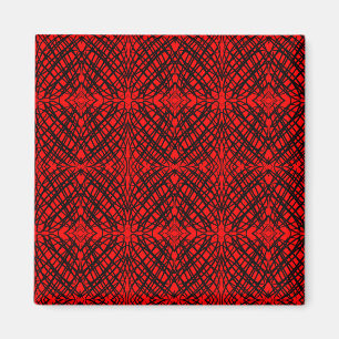Simple Scribble Spiegelung Rot Magnet