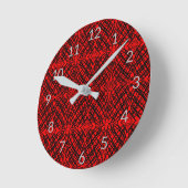Simple Scribble | Spiegelung | Rot | Runde Wanduhr (Winkel)
