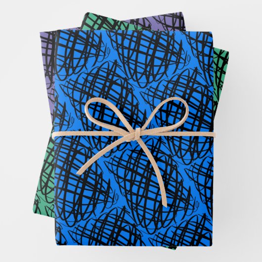 Simple Scribble | Winkel | Mehrfarbiger Hintergrun Geschenkpapier Set (Beispiel)