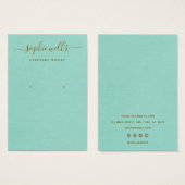 Simple Script Aqua Blue Earring Display Holder (Vorne & Hinten)