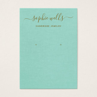 Simple Script Aqua Blue Earring Display Holder