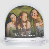 Simple Script Besties Forever Photo Keepsake Schneekugeln (Rückseite)