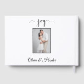 Simple, Script, Black & White Wedding Gästebuch (Rückseite)