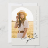 Simple Script Boho Arch Foto Abschluss Einladung (Vorderseite)
