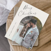 Simple Script Boho Arch Foto Christmas Magnet